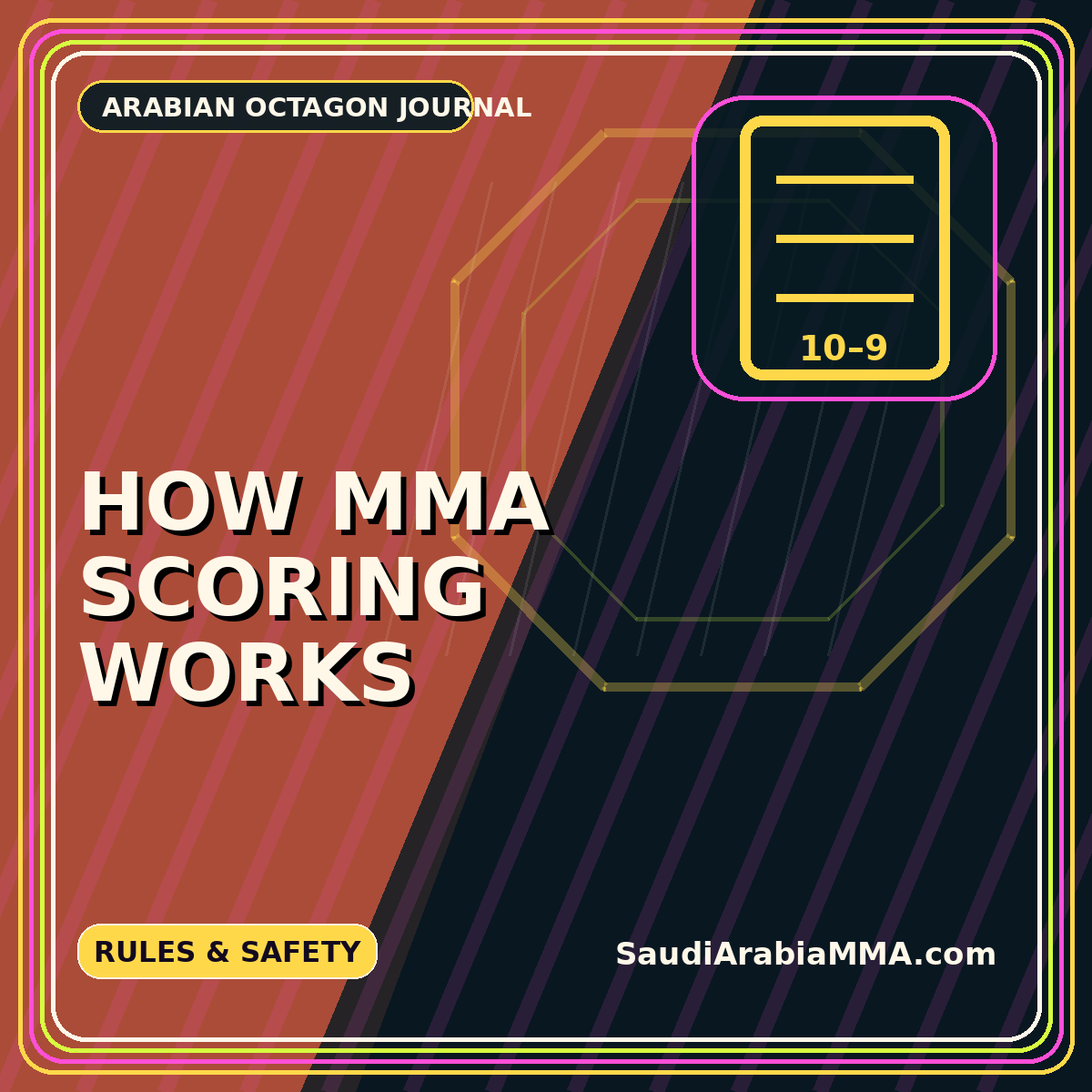 How MMA Scoring Works featured typography graphic