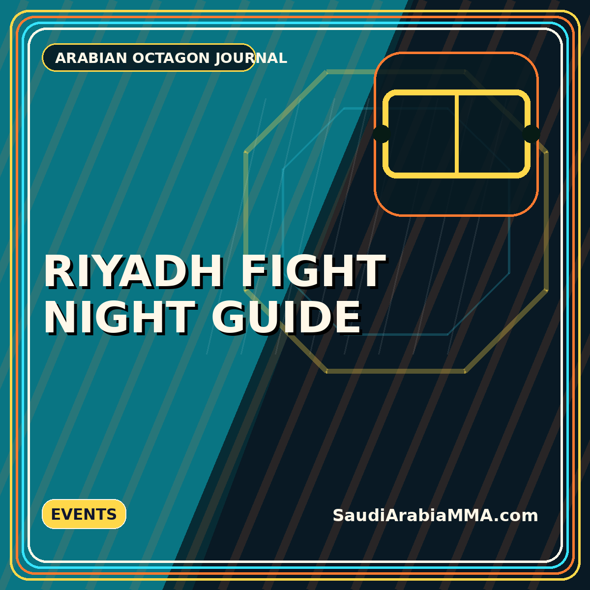 Neon typography card for the Riyadh Fight Night planning guide