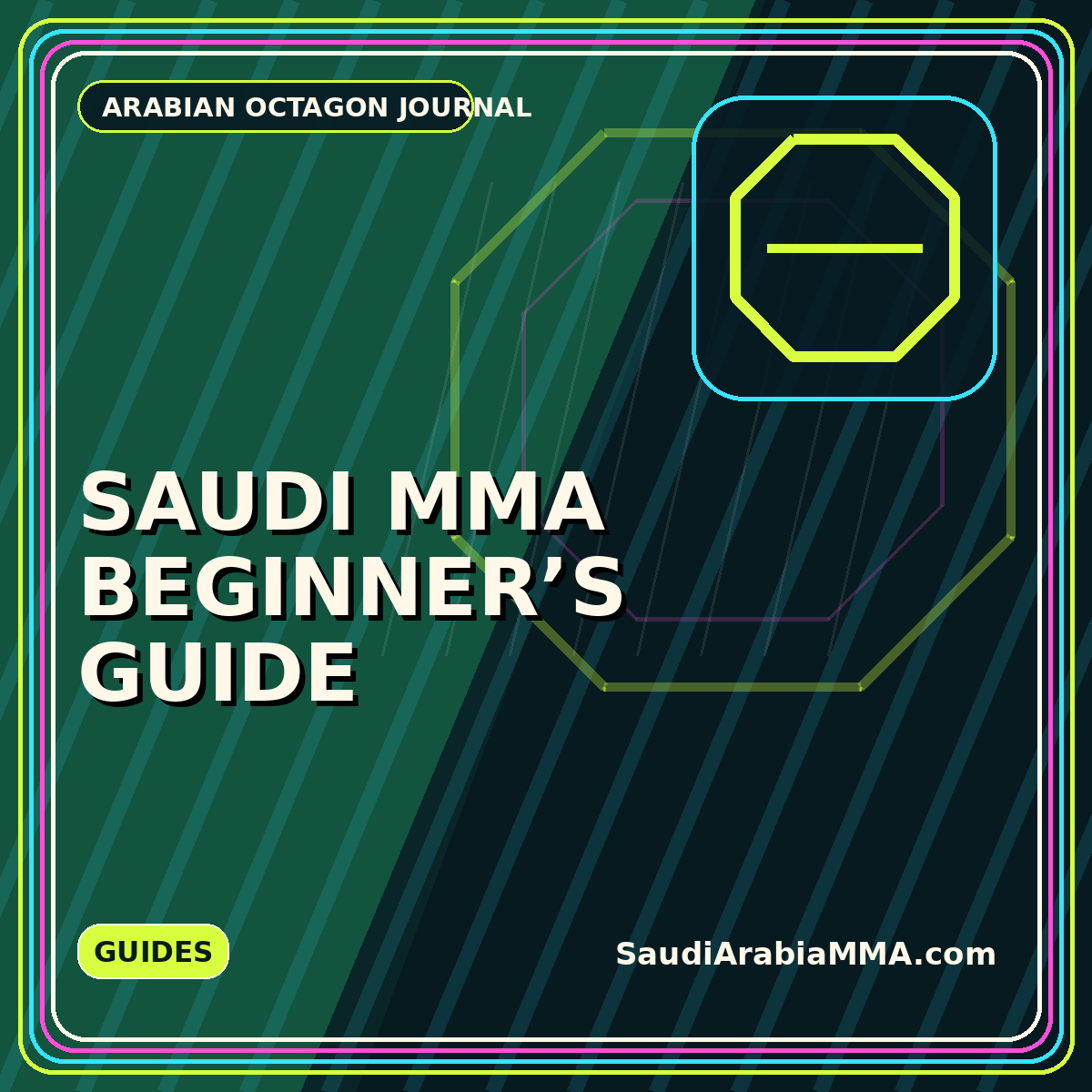 Saudi MMA Beginner’s Guide featured typography graphic